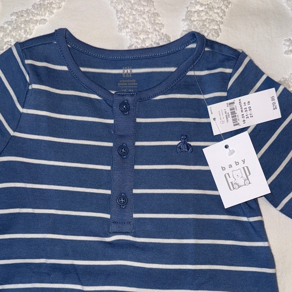Baby GAP Striped Blue & White Outfit 18-24 Months Soft - Picture 2 of 4